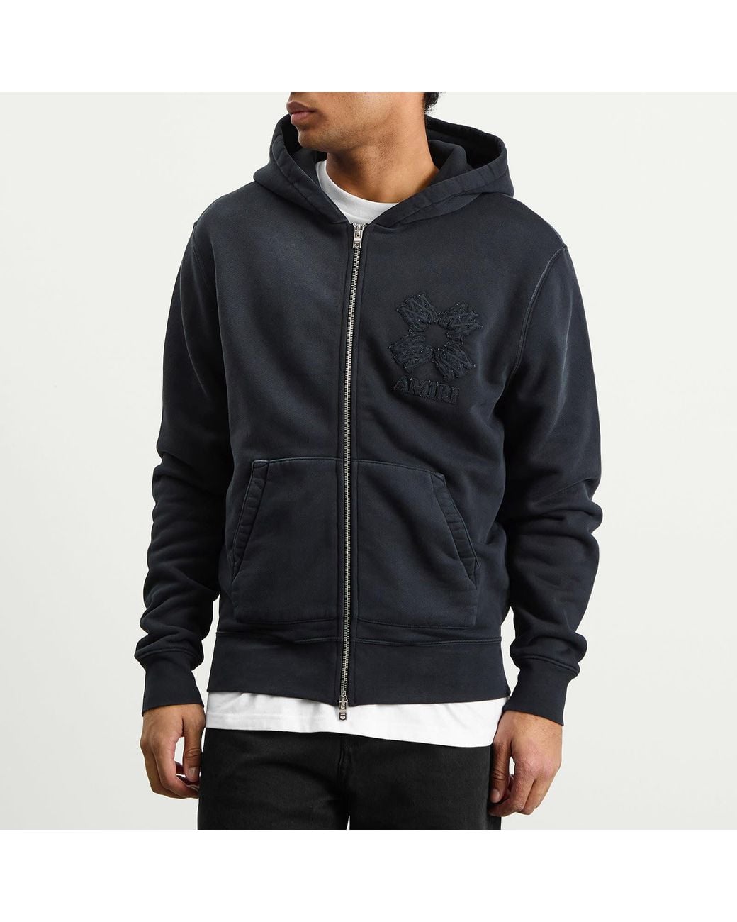 Amiri Black Ma Quad Zip Hoodie for men