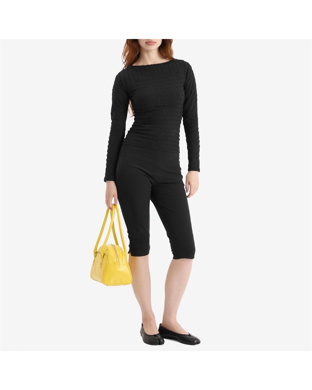 Peachy Den Black Cindy Long Sleeve Top