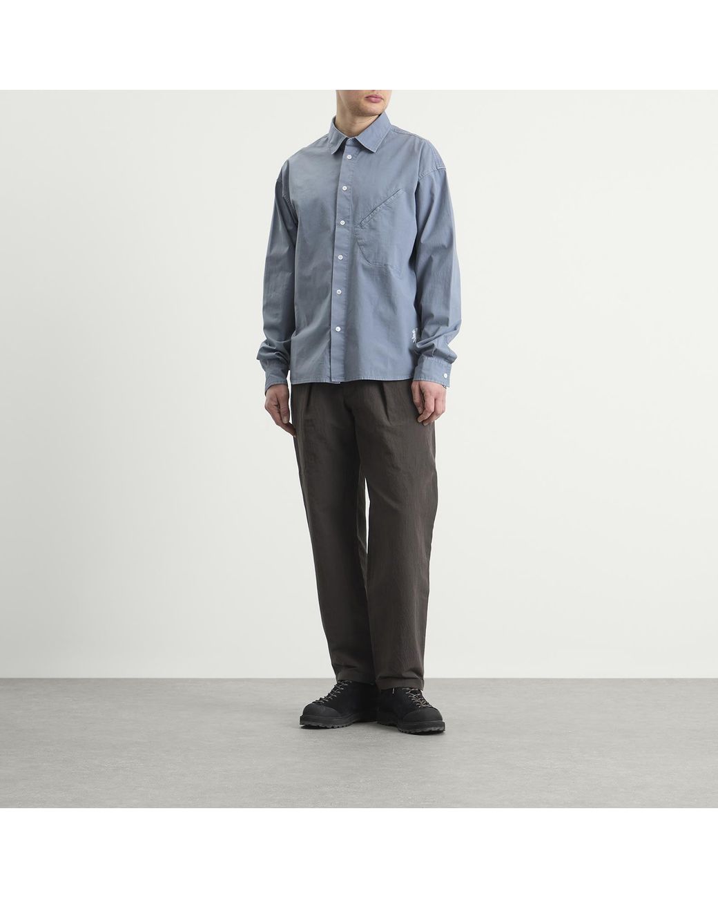 RANRA Blue Field Cotton Long Sleeve Shirt for men
