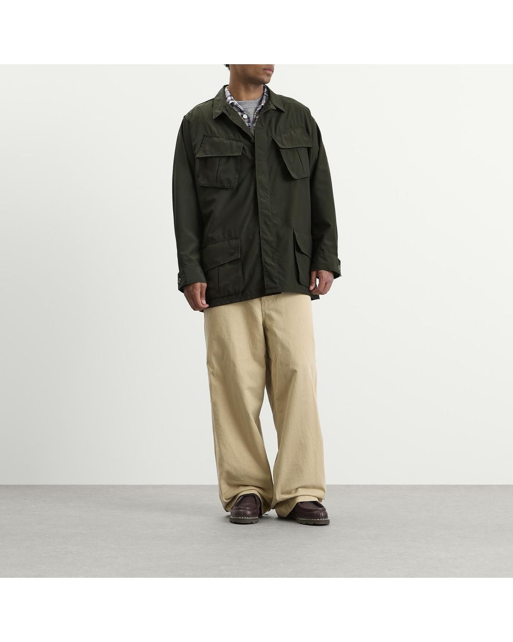 Beams Plus Green Ripstop Fatique Jacket for men