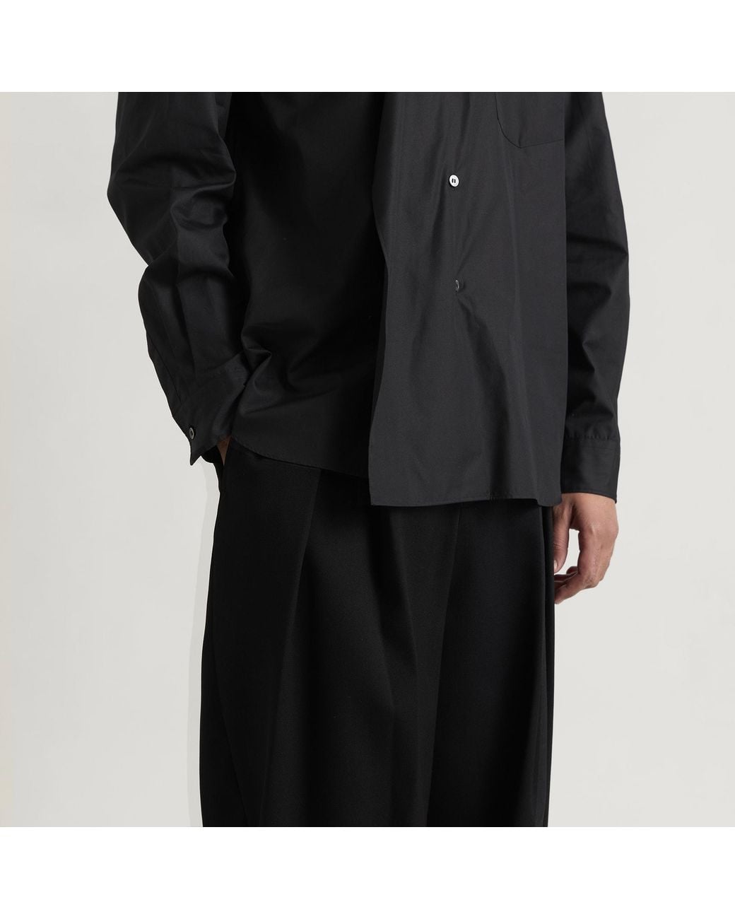 Comme des Garçons Black Wool Gabardine Pleated Pant for men
