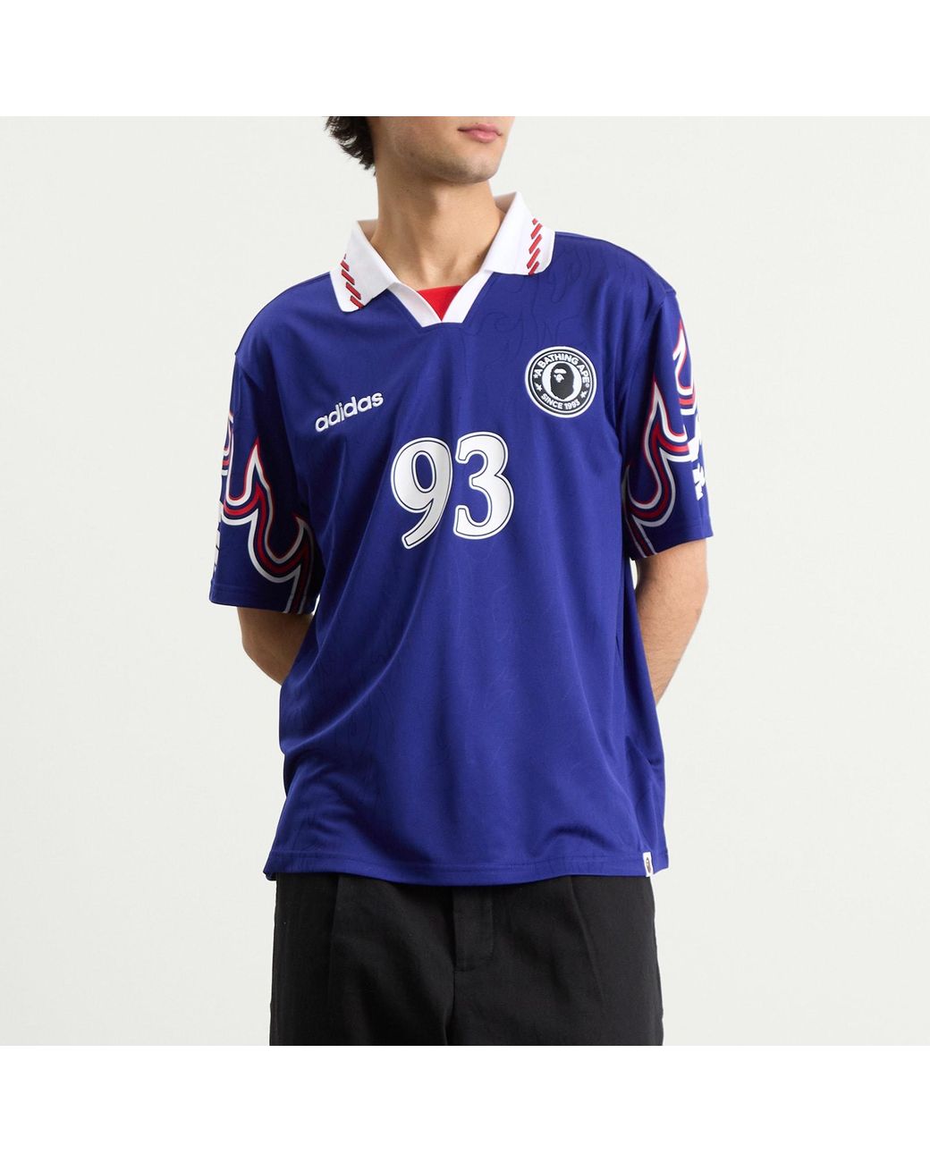 adidas X A Bathing Ape Football Flame Jersey in Blue for Men | Lyst