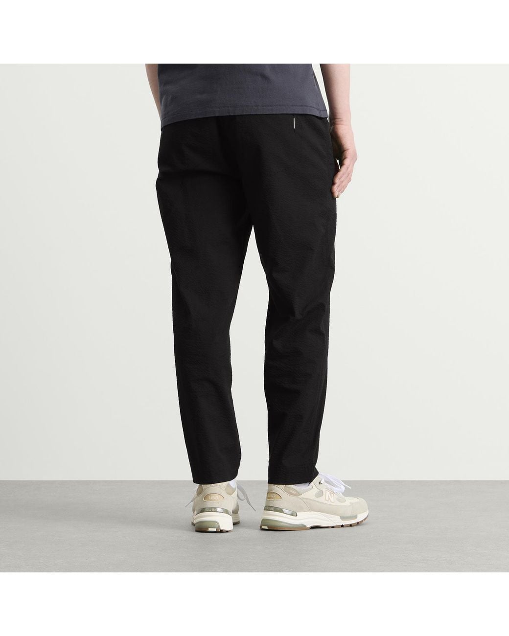 Folk Black Drawcord Assembly Pant for men
