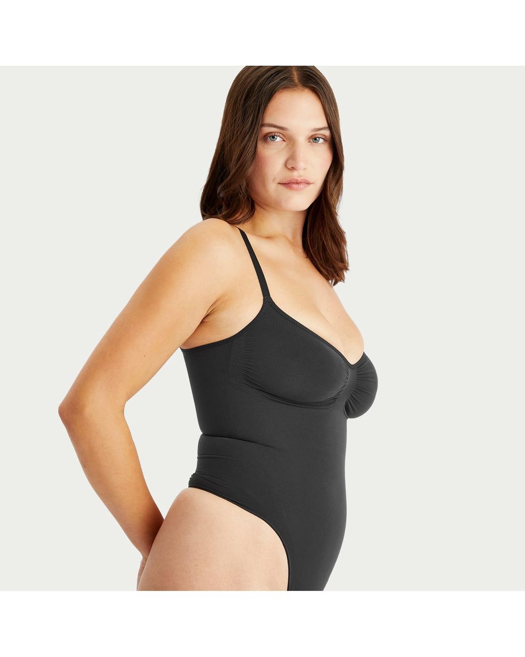 Skims Black Seamless Sculpt Thong Bodysuit
