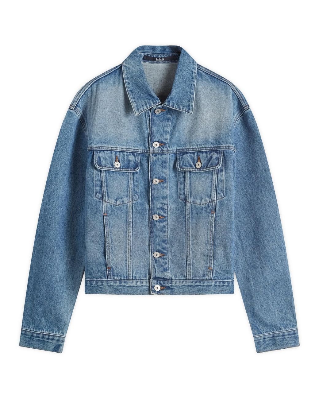 JACQUEMUS ジャケット Jacquemus Leather Patch Denim Jacket in Blue for Men | Lyst