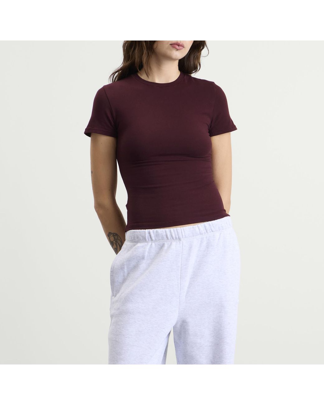 Skims Purple Cotton Jersey T-Shirt