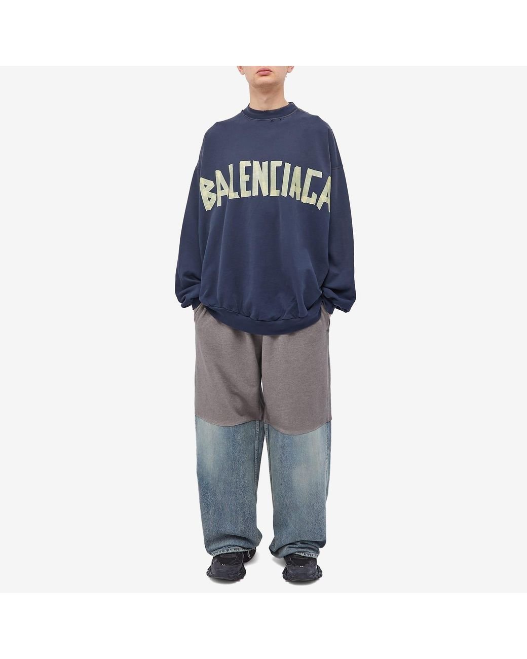 BALENCIAGA (バレンシアガ) PATCHED SWEAT PANT Balenciaga Patched Sweat Pant in Gray for Men | Lyst