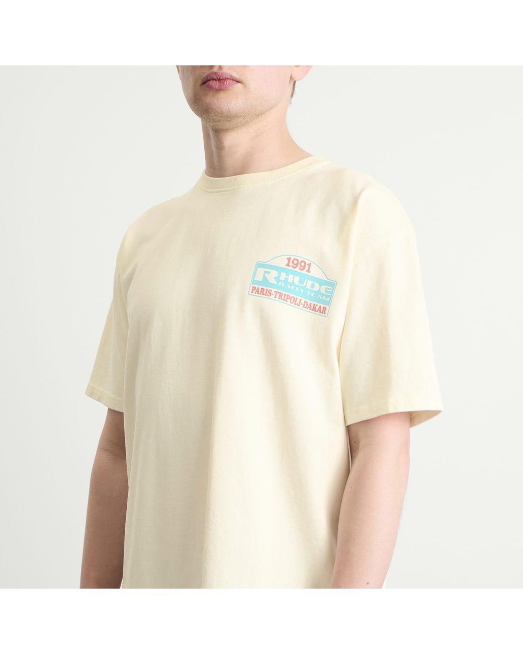 Rhude Natural Tripoli Rally Team T-Shirt for men