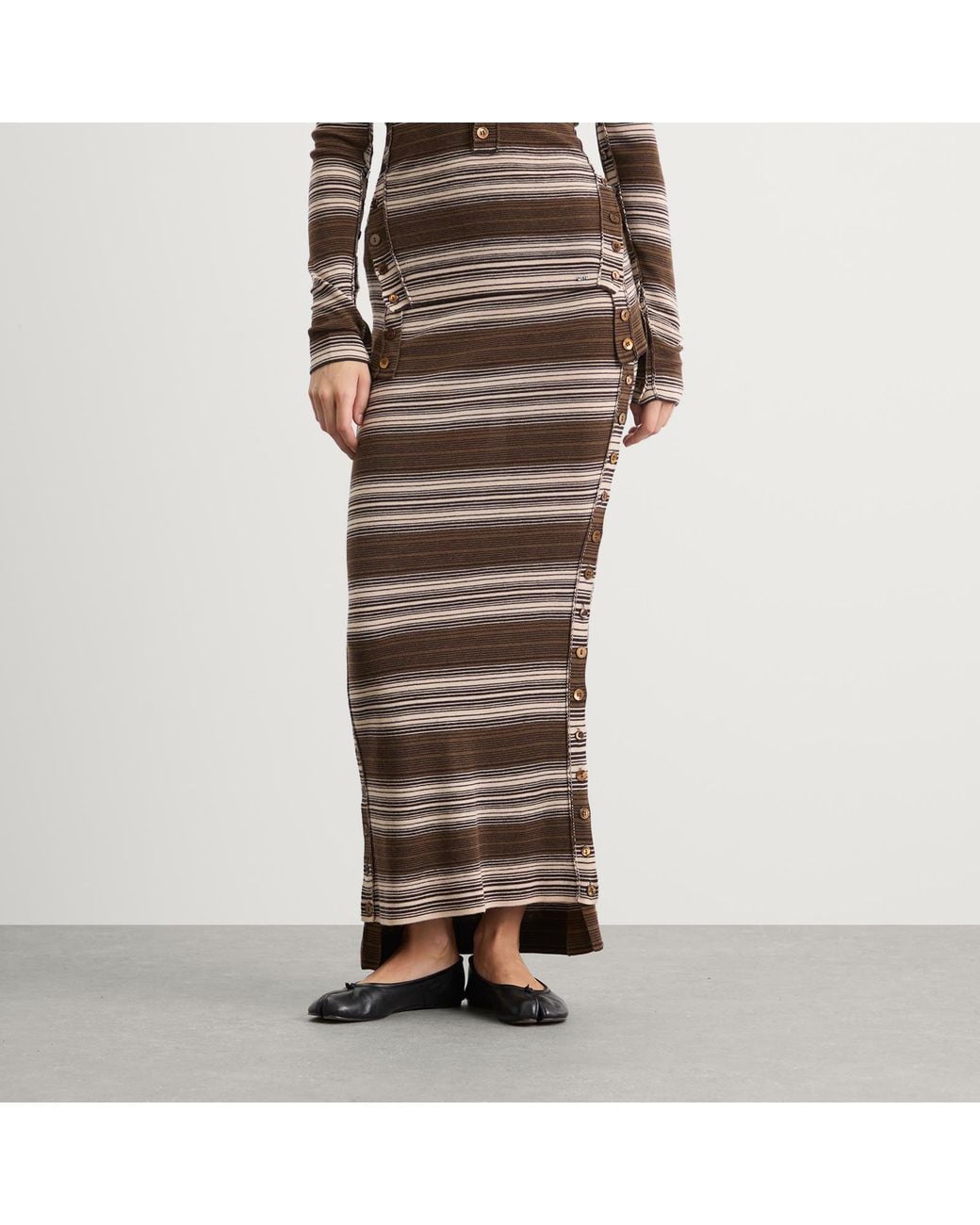 Miss Sixty Brown Knwls X Knitted Skirt