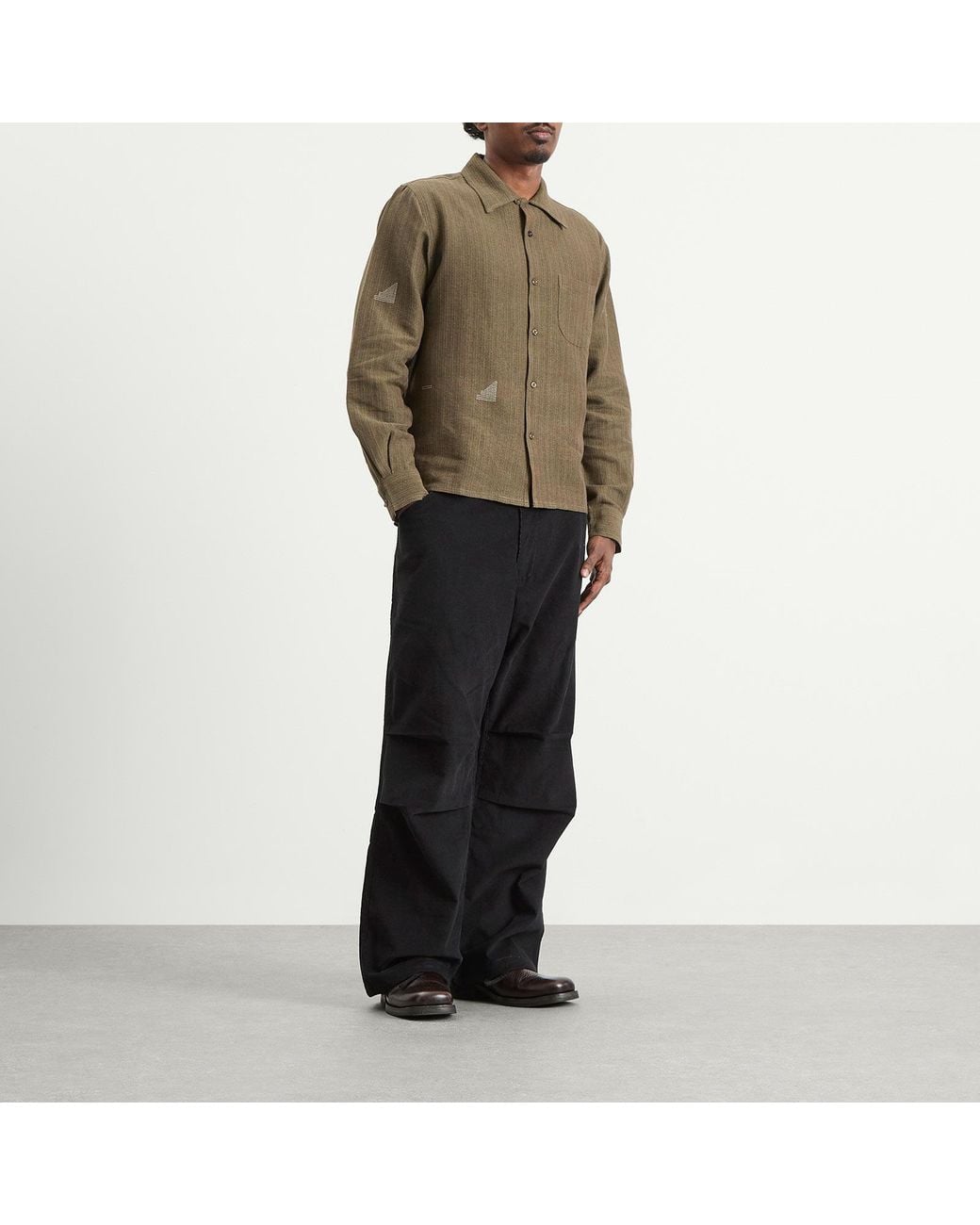 Kardo Green Chintan Boxy Fit Shirt for men