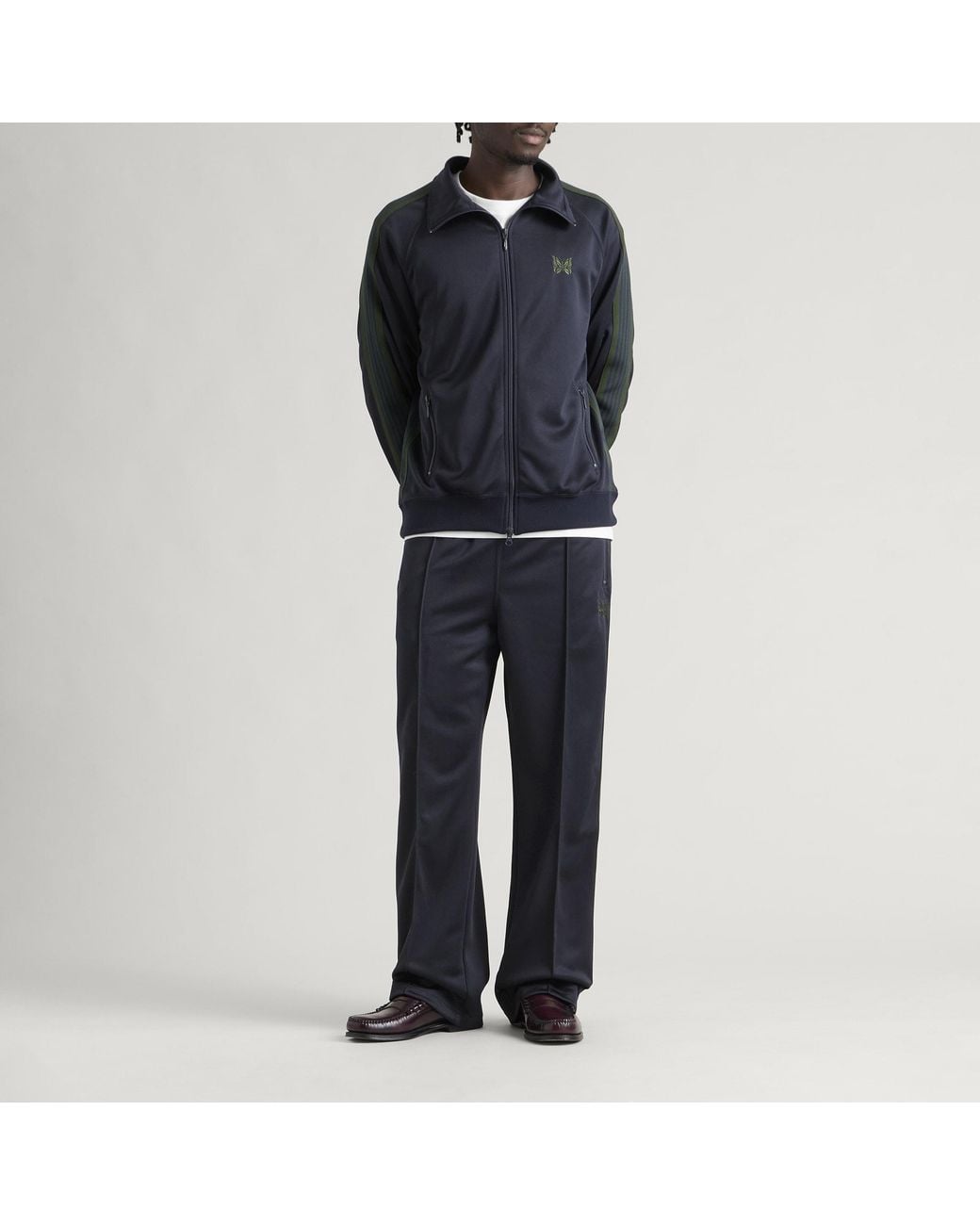 Needles Blue Poly Smooth Track Pants for men