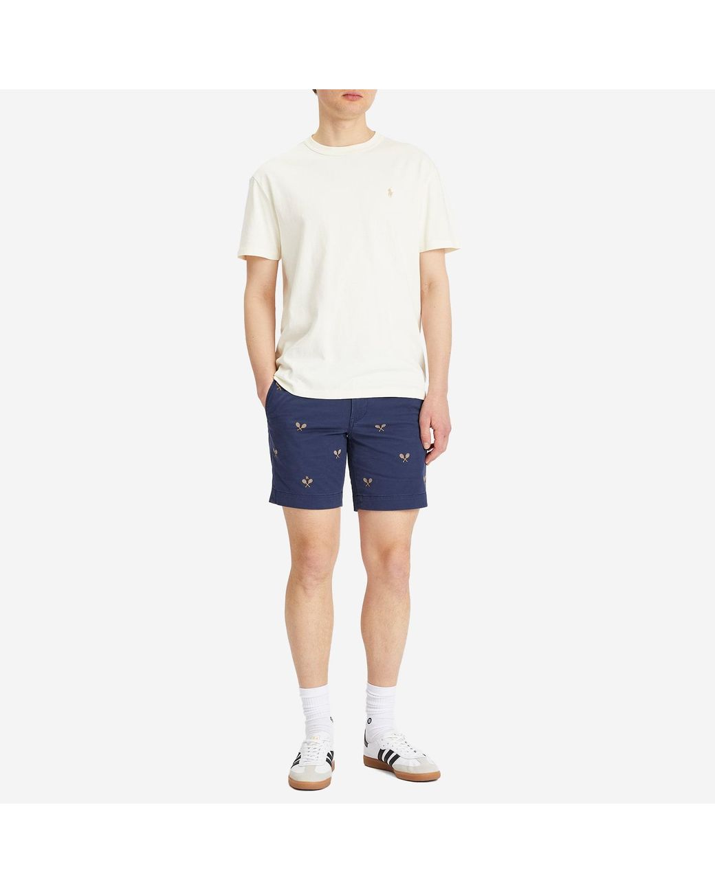 Polo Ralph Lauren Embroidered Racquet Shorts in Blue for Men | Lyst