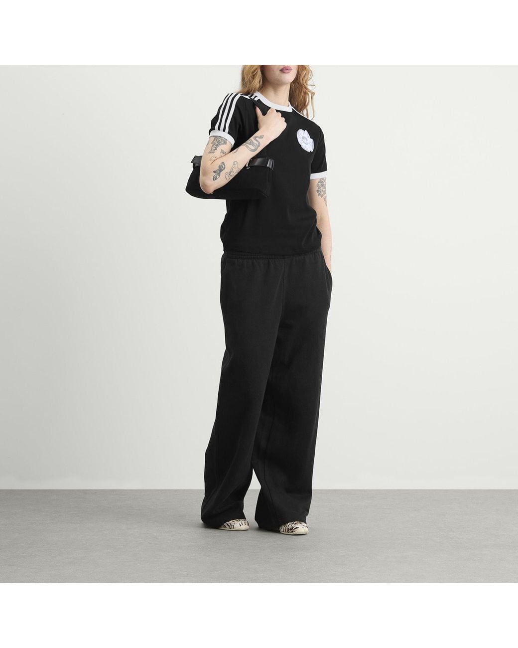 Adidas Black Tulle Branding T-Shirt