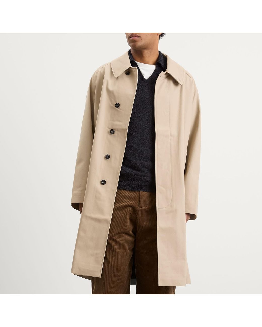 SAGE NATION Natural Westminster Raglan Sleeve Overcoat for men