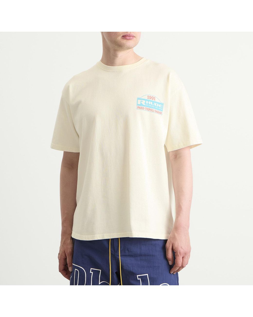 Rhude Natural Tripoli Rally Team T-Shirt for men