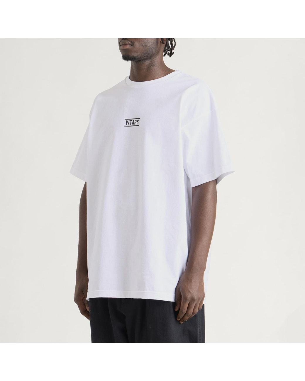 (w)taps White Brackets Short Sleeve T-Shirt for men