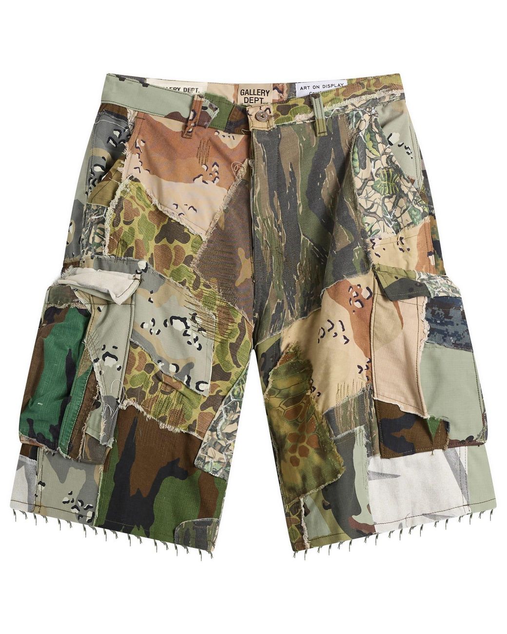 GALLERY DEPT. Green Retouche Camo Patchwork Kenzie Shorts for men