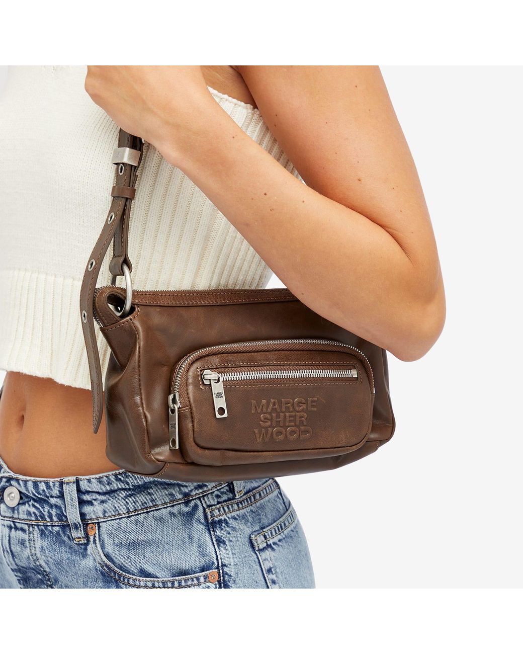 Marge Sherwood Outpocket Hobo Mini Bag in Brown | Lyst