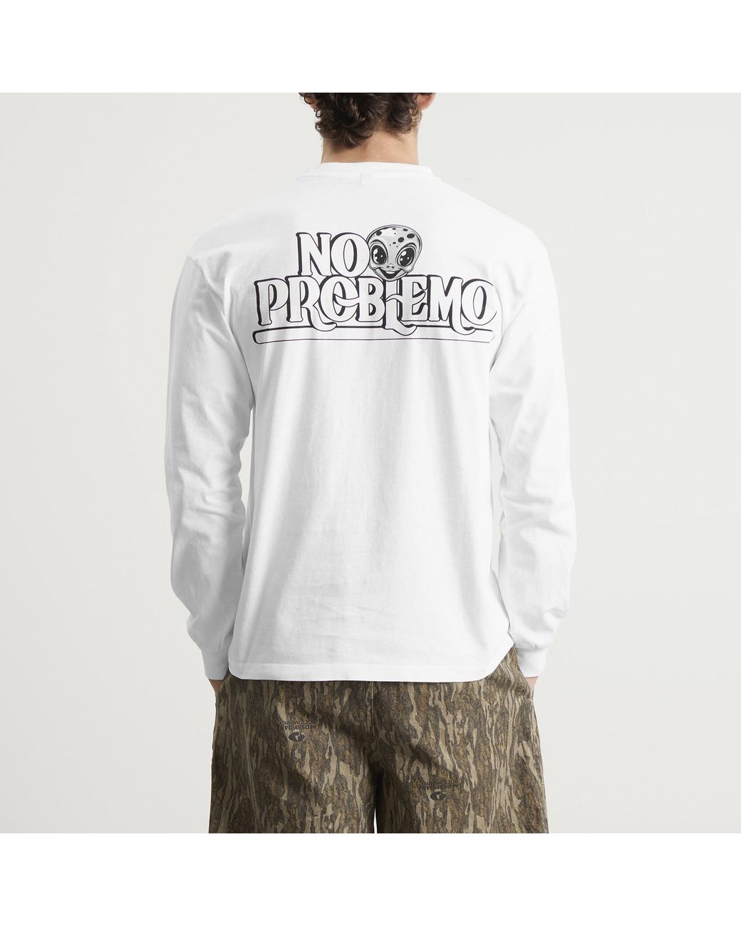 No Problemo White Stickers Long Sleeve T-Shirt for men