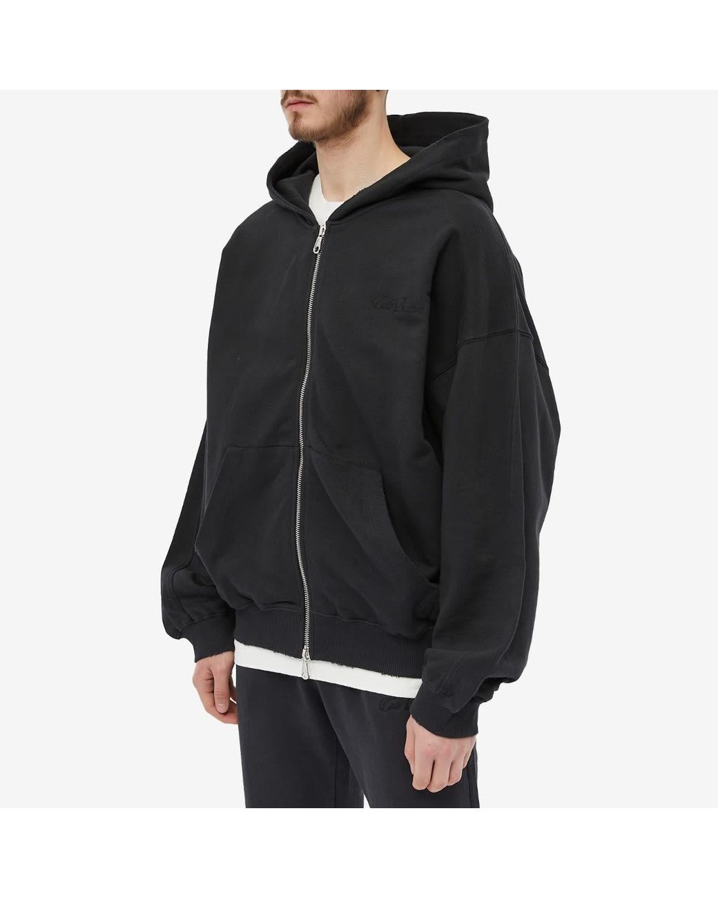 Cole Buxton Lightweight Zip Hoodie in Black for Men | Lyst