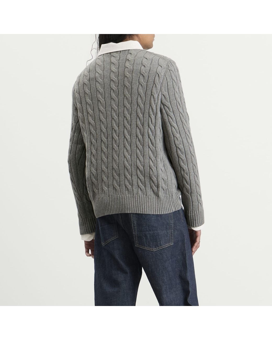 Polo Ralph Lauren Gray Cable Knit Jumper for men