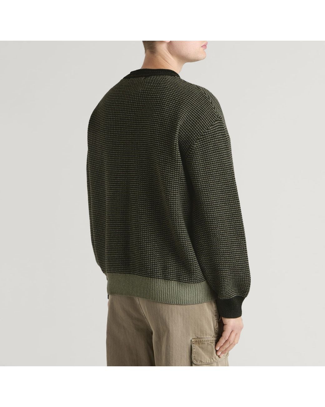 FRIZMWORKS Green Rollneck Ringer Knit for men