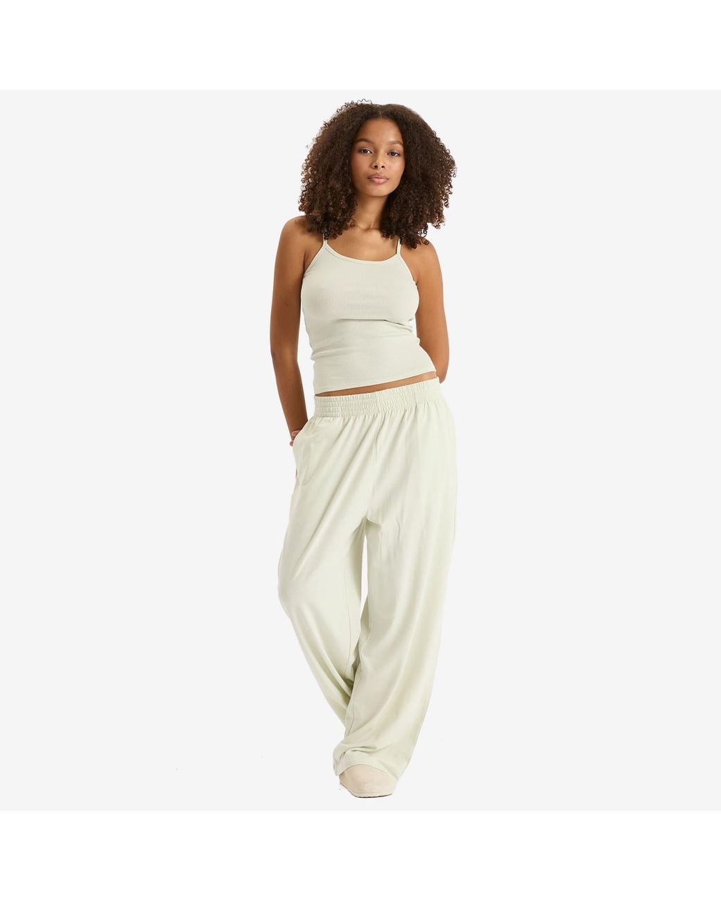Skims White Cotton Rib Scoop Tank