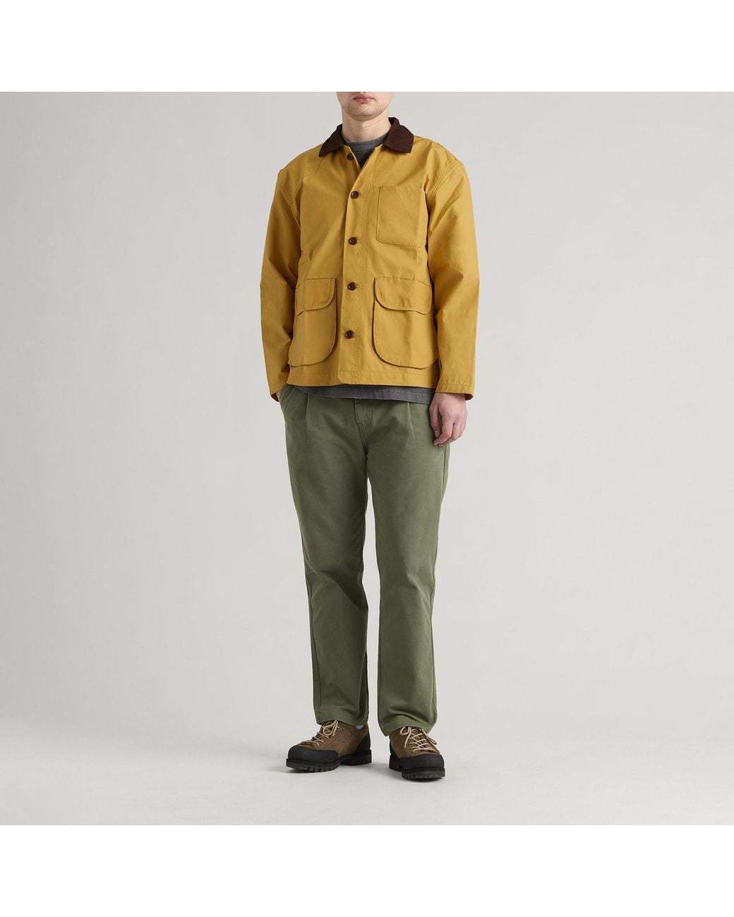 Service Works Yellow Waxed Barn Coat for men