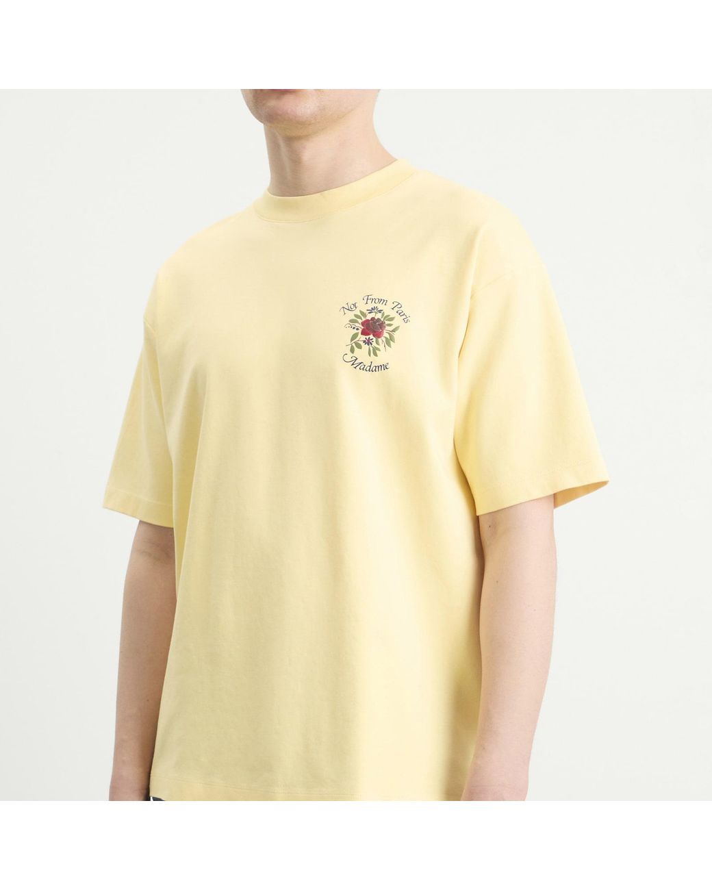 Drole de Monsieur Yellow Rose Slogan T-Shirt for men