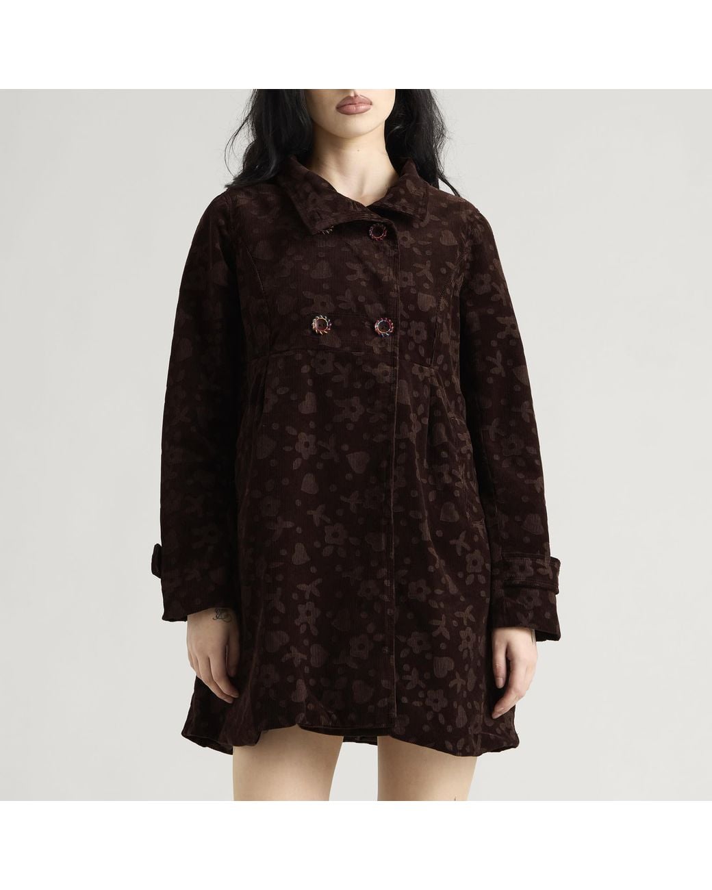 PAOLINA RUSSO Black Double Breasted Peacoat