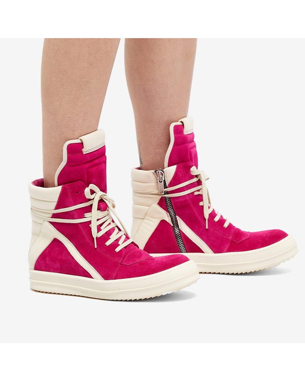 Rick Owens Geobasket Sneakers in Pink | Lyst Rick Owens Geobasket Sneakers in Pink | Lyst