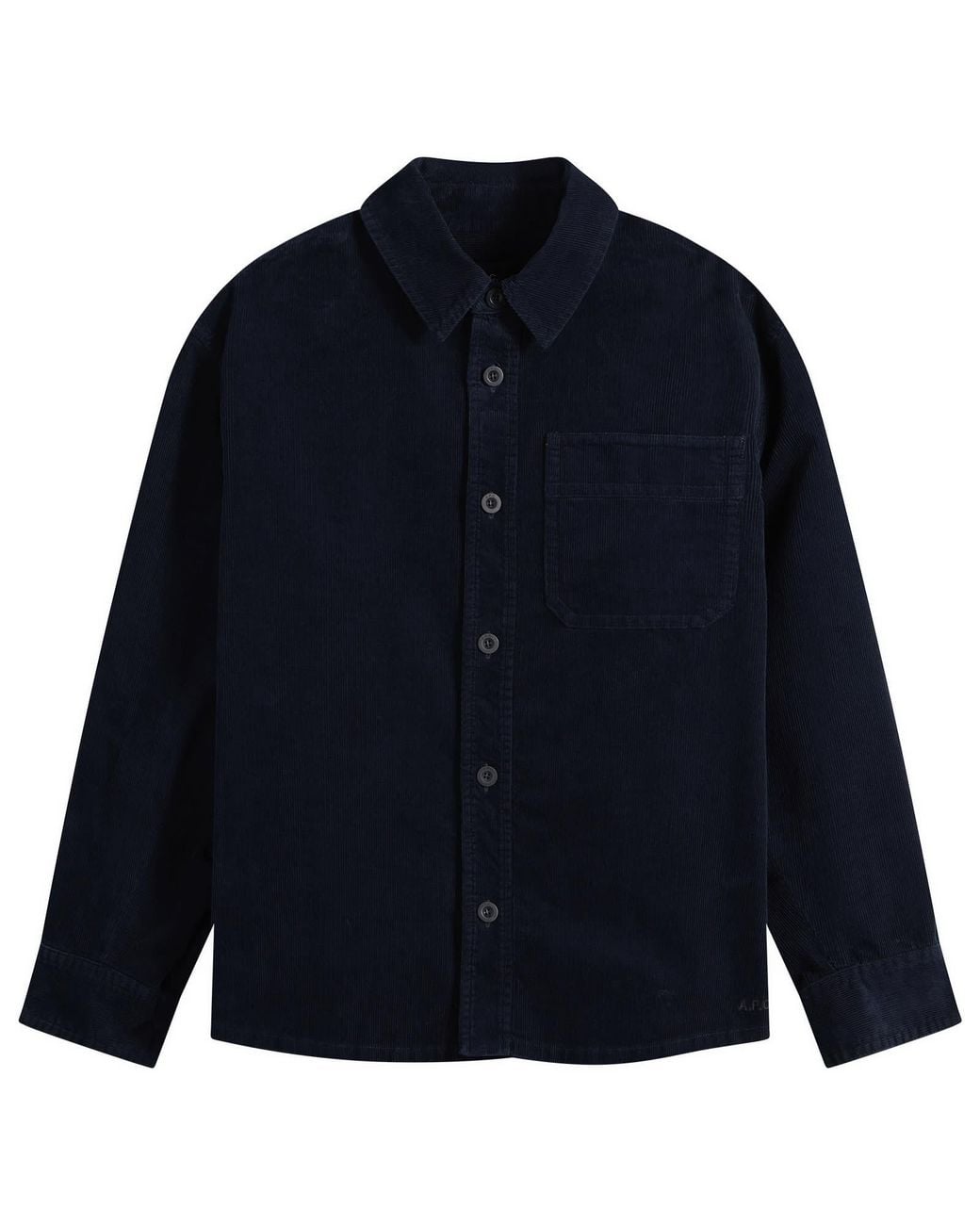 A.P.C. Blue Surchiemise Basile Logo Corduroy Shirt for men