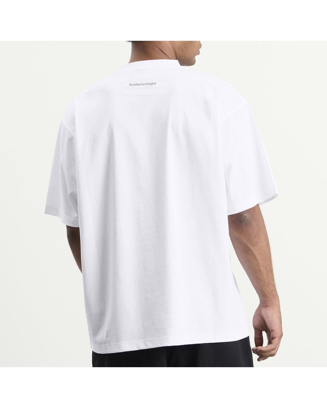 Balenciaga White Logo T-Shirt for men
