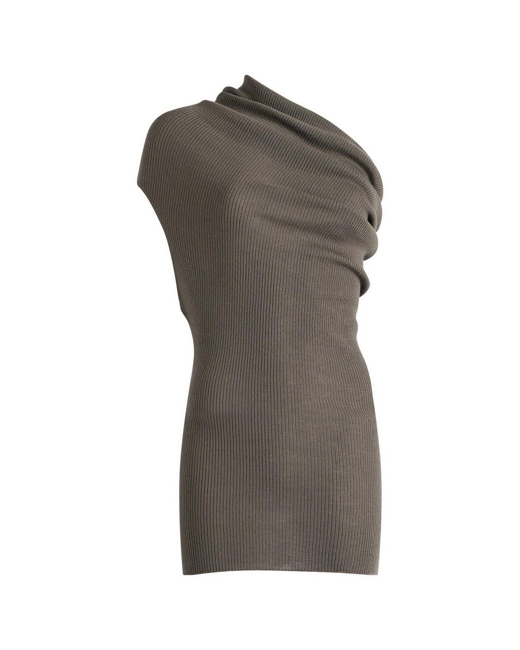 Rick Owens Gray Athena One Shoulder Top