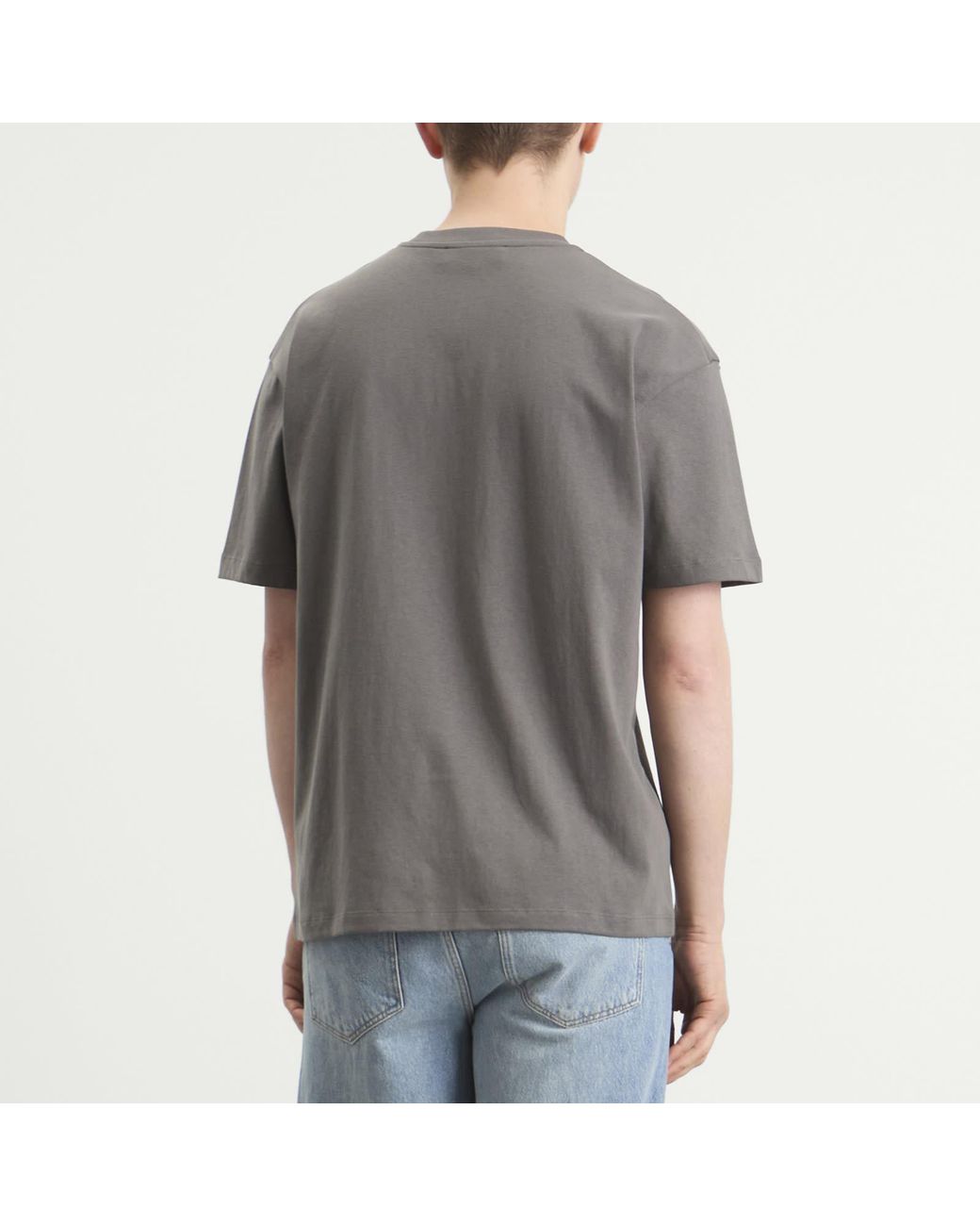 Palmes Gray Logo Stitch T-Shirt for men