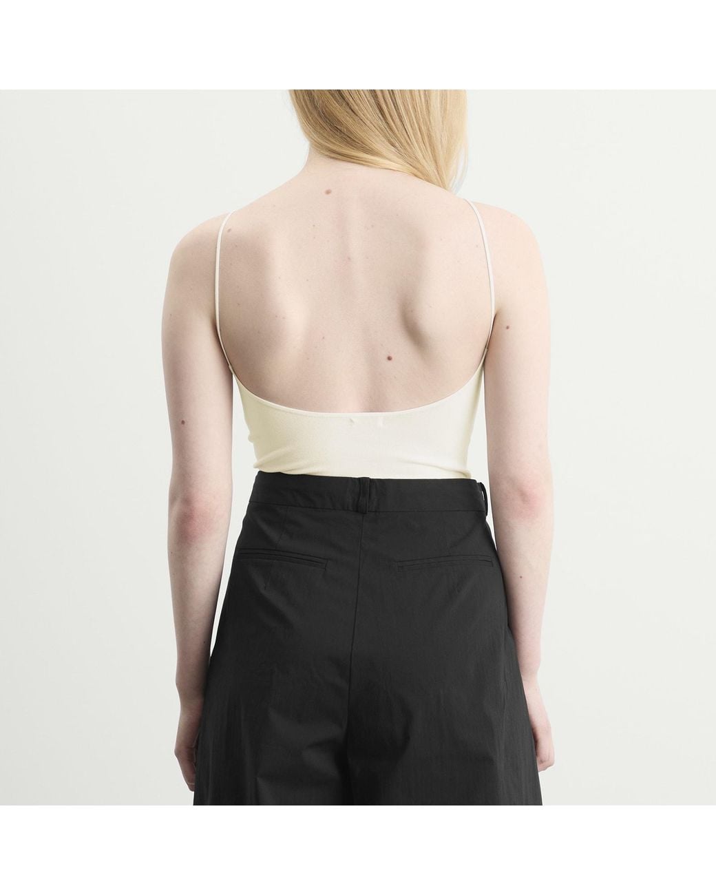 St. Agni White Square Neck Top