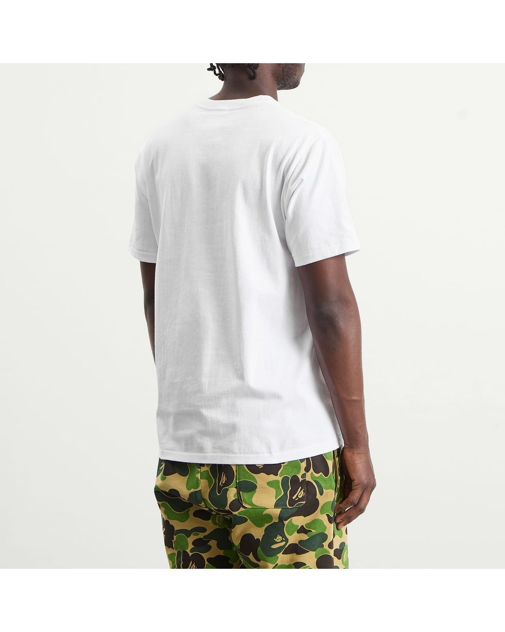 A Bathing Ape White Colour Camo College T-Shirt for men