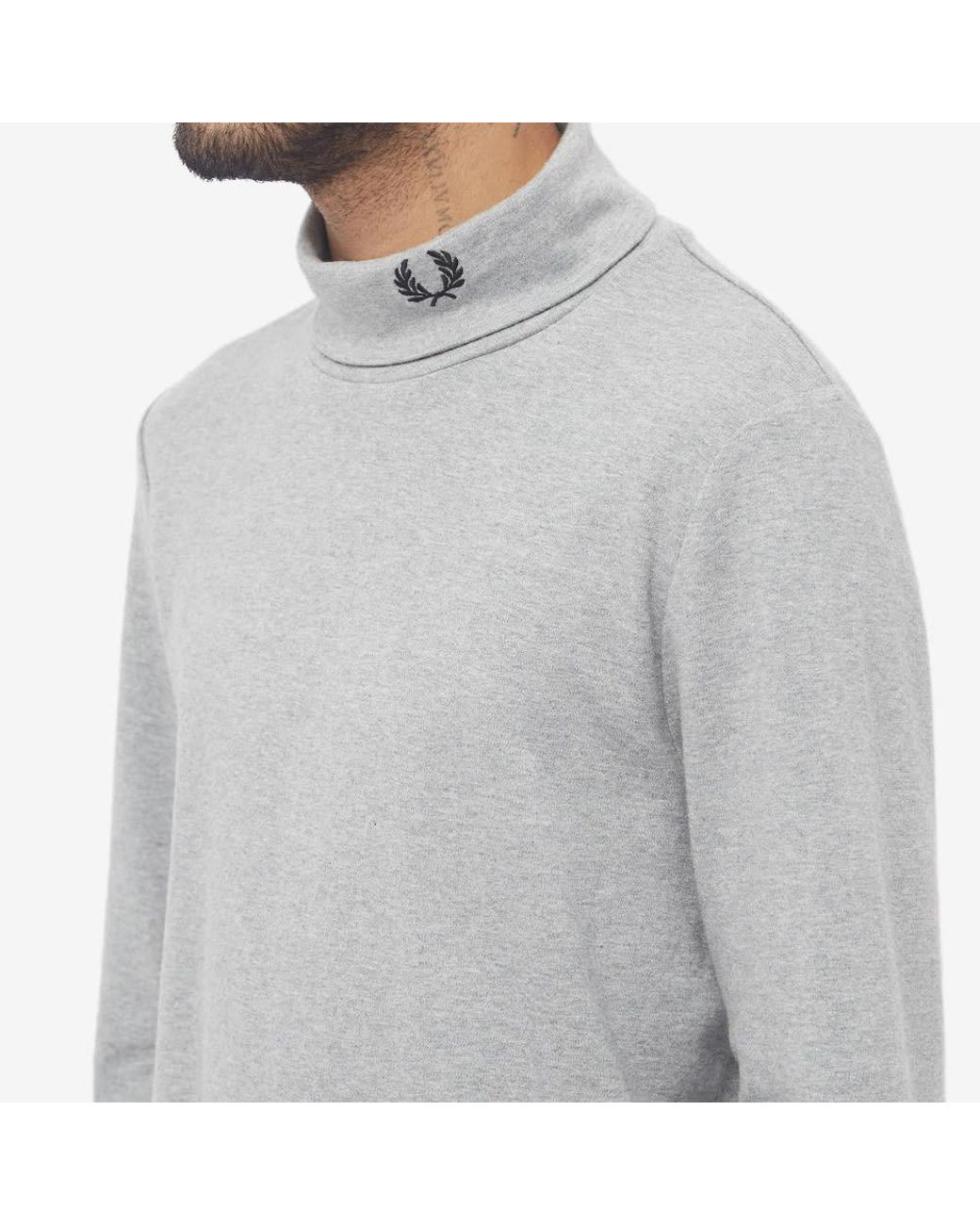 Fred Perry Roll Neck Top in Gray for Men | Lyst
