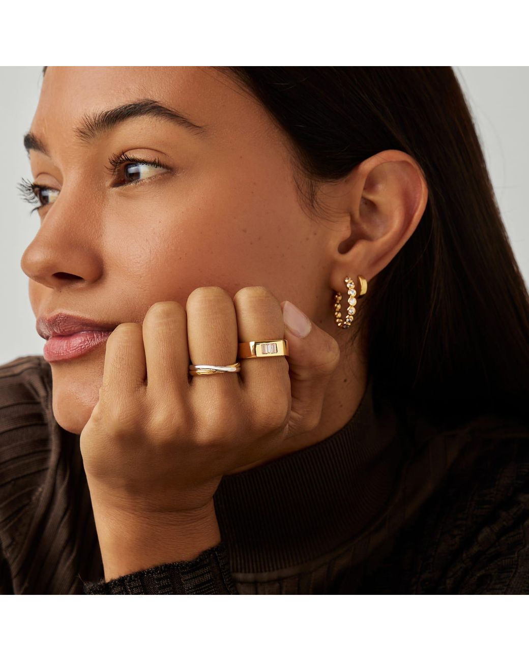 Missoma Metallic X Lucy Williams Triple Stone Chunky Ring