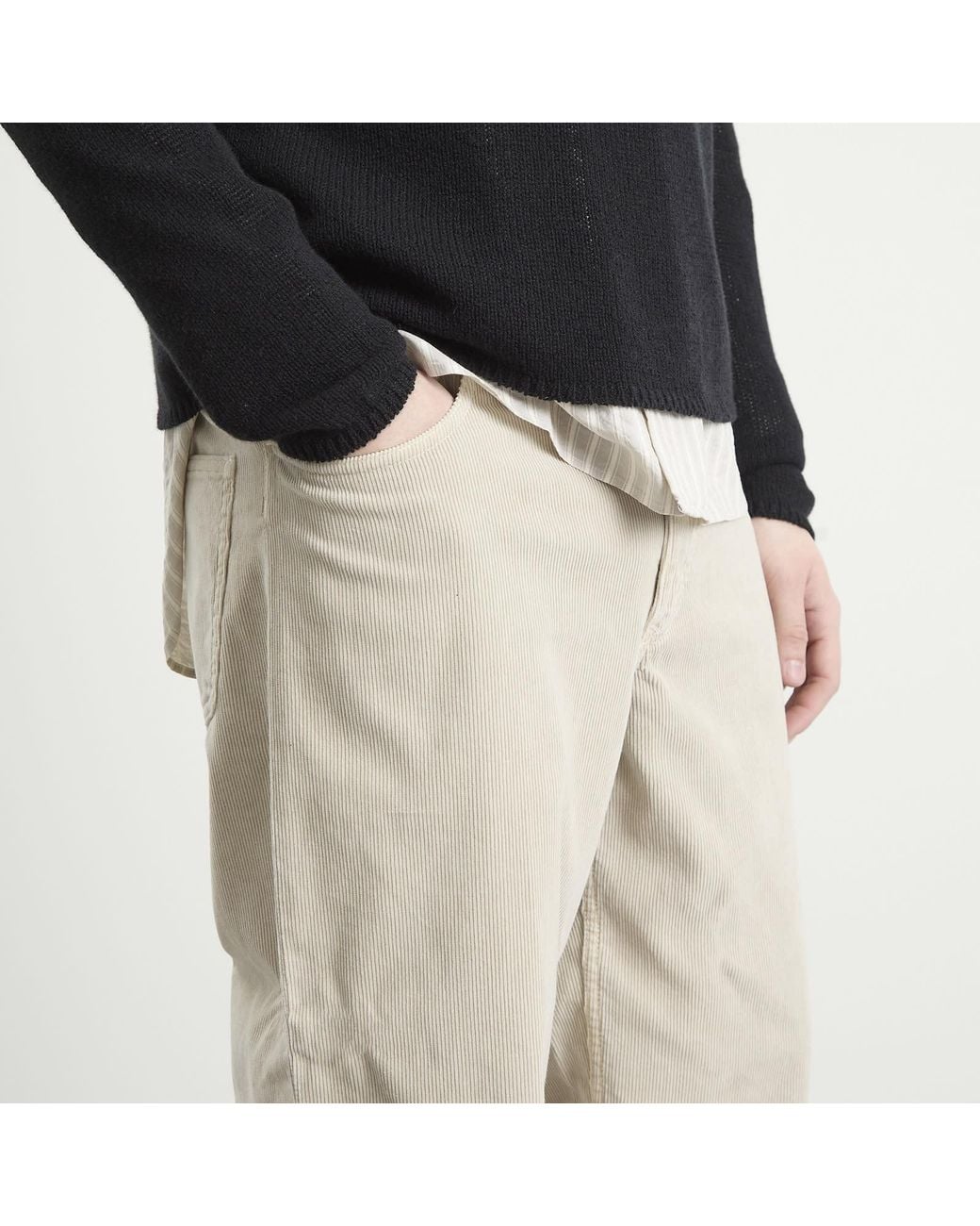 Auralee Natural Garment-Dyed Corduroy Wide Pants for men