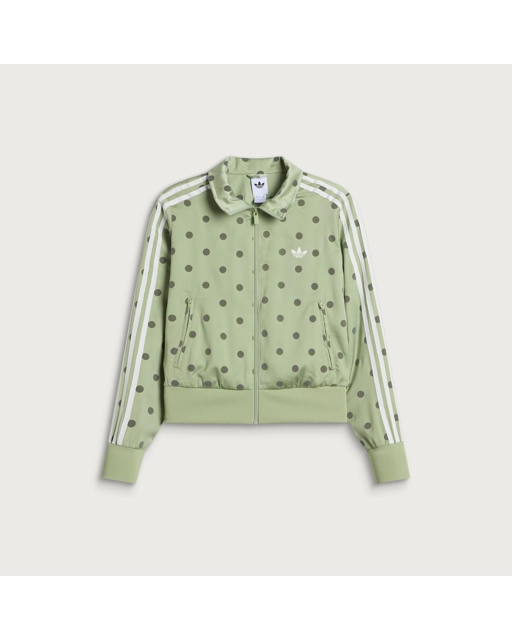 Adidas Green Satin Polka Dots Track Top