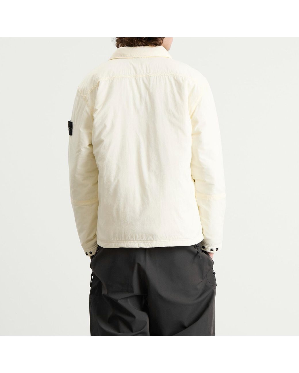 Stone Island White Matt Ripstop Cordura Zip Overshirt for men