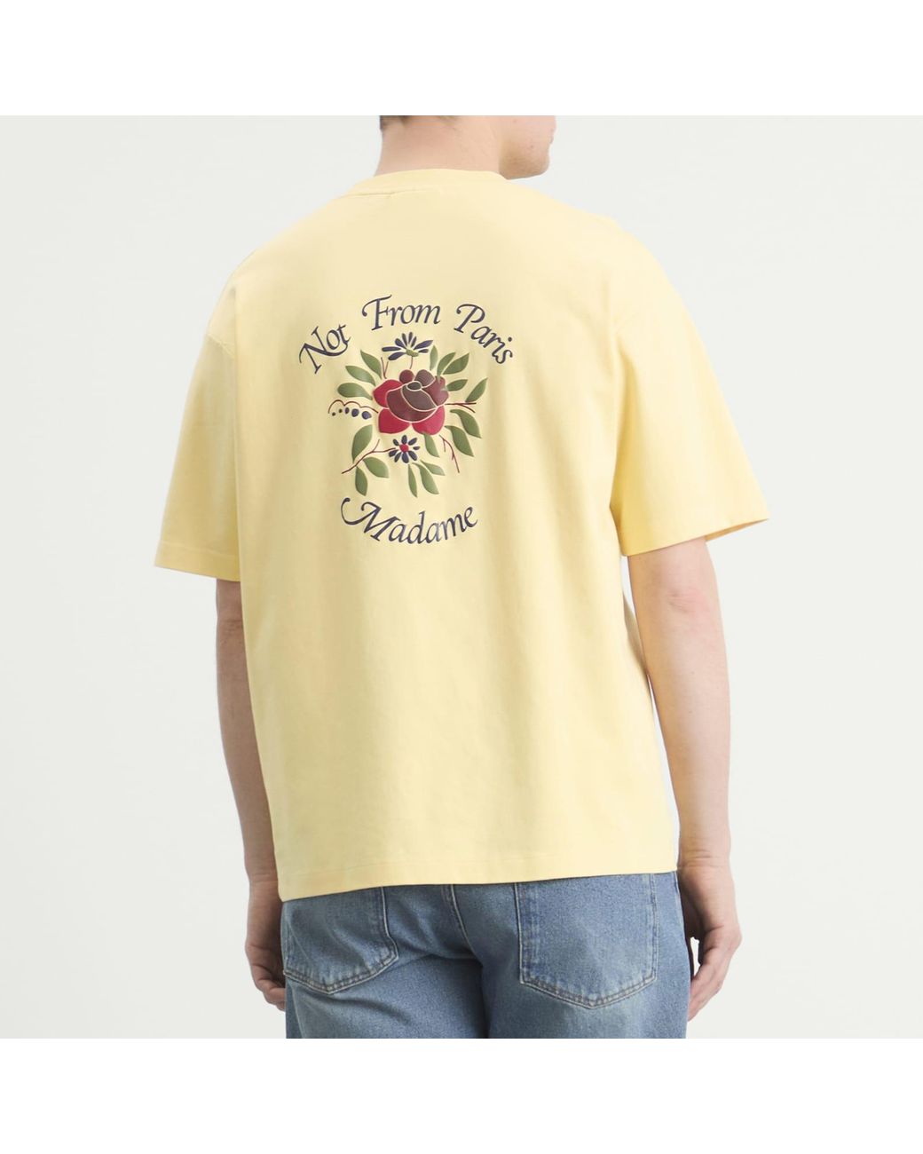 Drole de Monsieur Yellow Rose Slogan T-Shirt for men