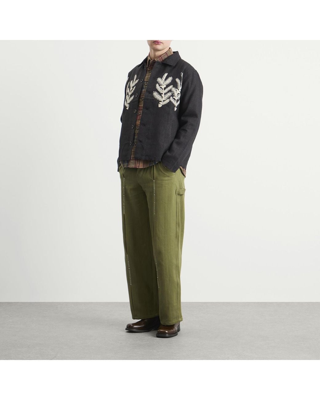 Kartik Research Black Block Print Boxy Jacket for men