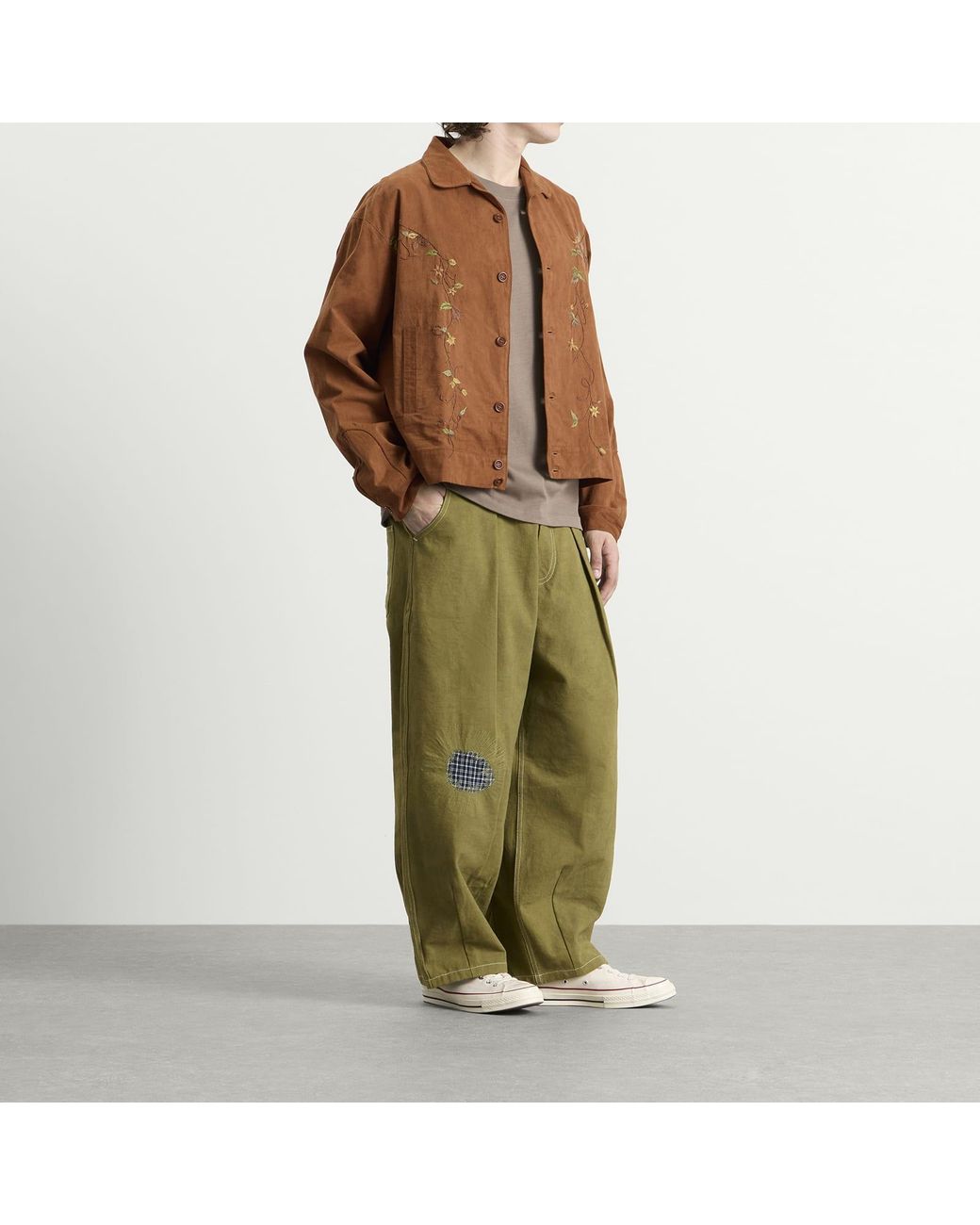 STORY mfg. Brown Hand Embroidered Wander Jacket for men