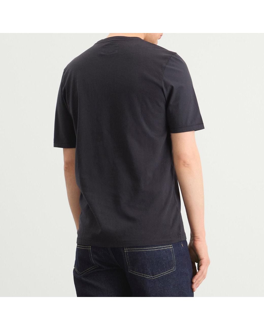 Folk Blue Contrast Sleeve T-Shirt for men