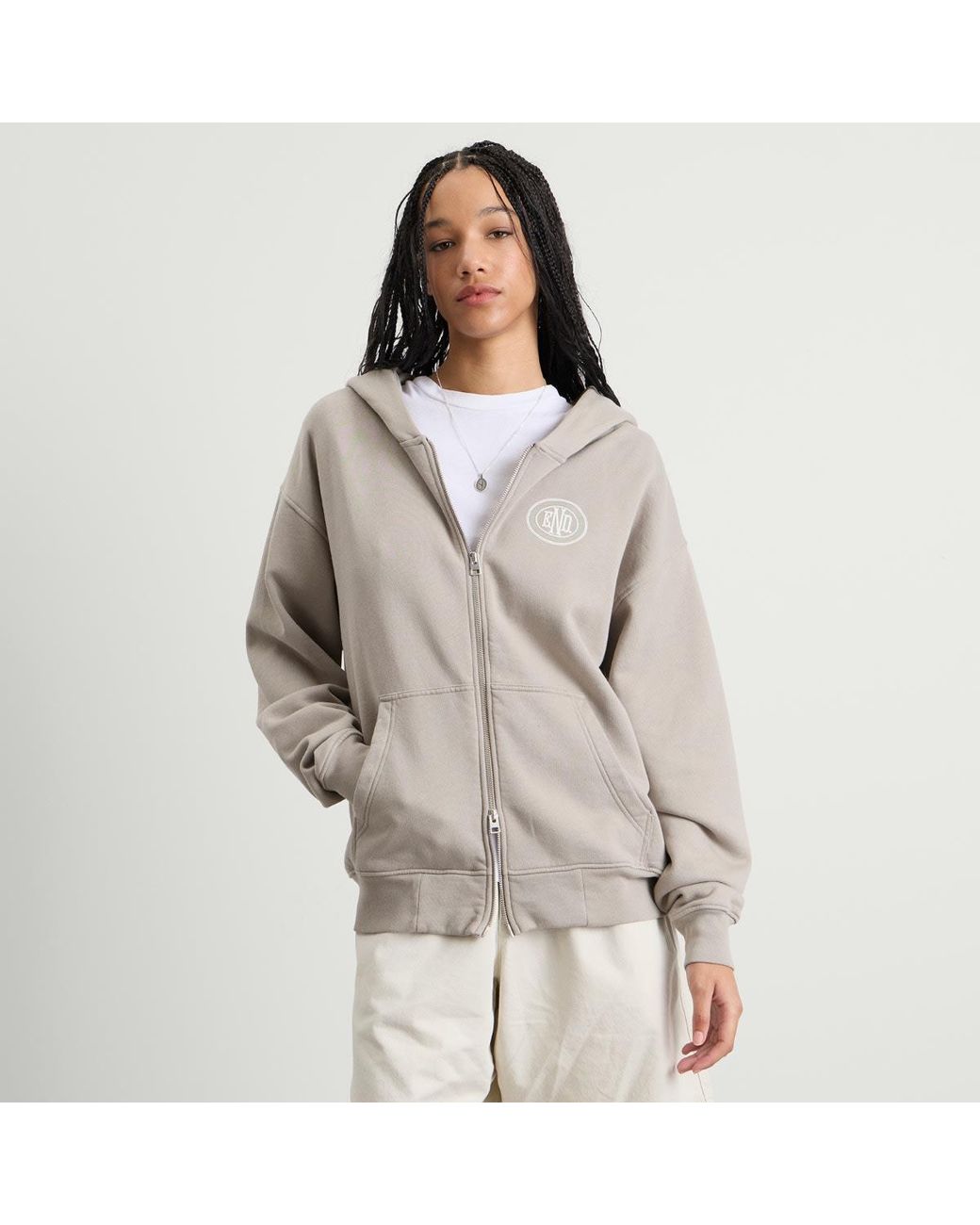 END. Gray Leisure Zip Hoodie