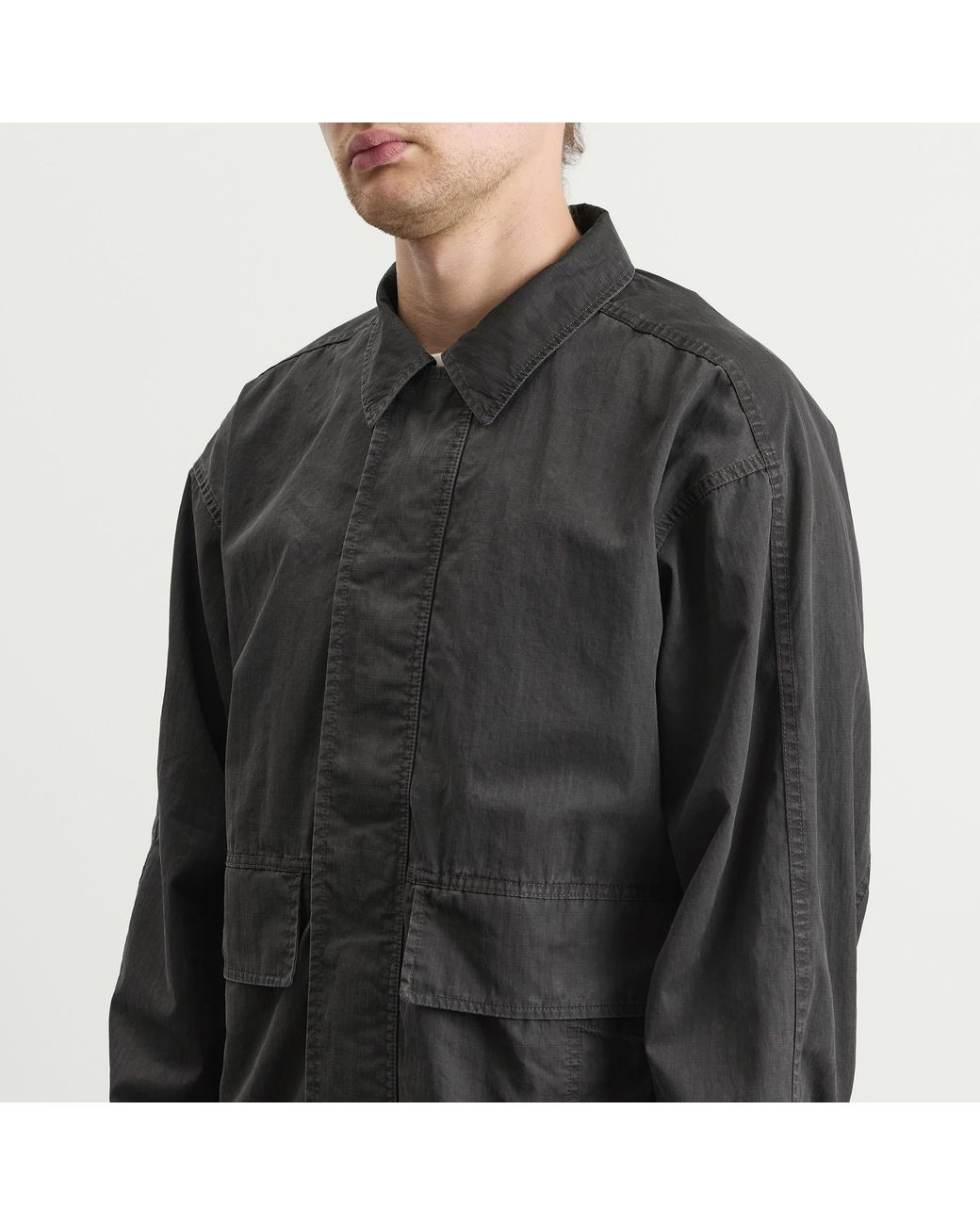Snow Peak Black Pigment Washed Jacket for men