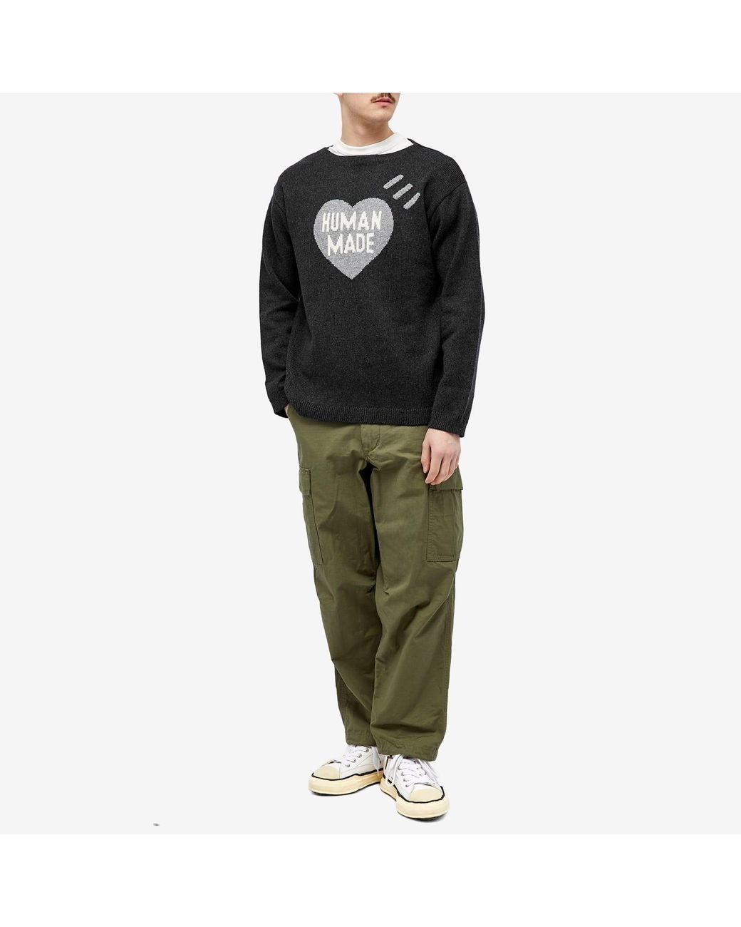 Human Made Heart Knit Sweater in Gray for Men | Lyst