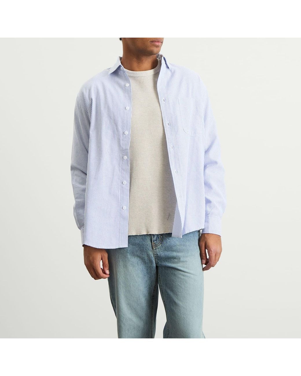 FRIZMWORKS Blue Og Stripe Oversized Shirt for men